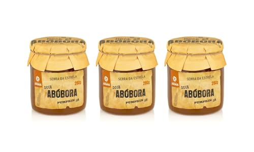 Mermelada de Calabaza - Pack de 3 Frascos de 280g - Sabor y Delicioso - Ideal para Postres y Desayunos - Sin Colorantes ni Conservantes - Producto Gourmet de Origen Portugués
