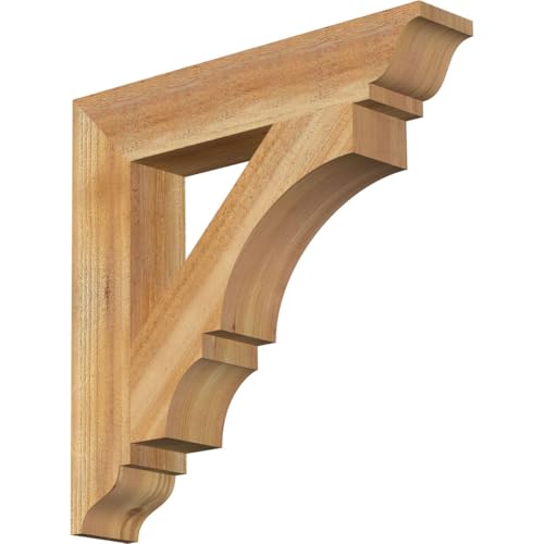 Ekena Millwork 4"W x 22"D x 22"H Balboa Traditional Rough Sawn Bracket, Western Red Cedar
