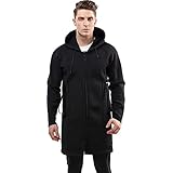 [MORGEN SKY] 2mm ボートコート ダイビング ジャケット ウェットスーツ メンズ マリンコート ネオプレン フード付き 釣り アウター 防寒 防風 ウィンドブレーカー マウンテン パーカー MY105 (M, 黒)