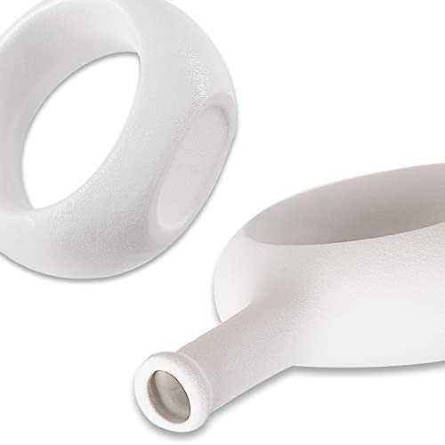 Sanferge Set Of 2 White Ceramic Flower Vase, Hollow Oval Vase For Home Décor Office Decoration, Modern Geometric Vases Figurines Ornament For Living Room Bedroom Dining Table #TOP5