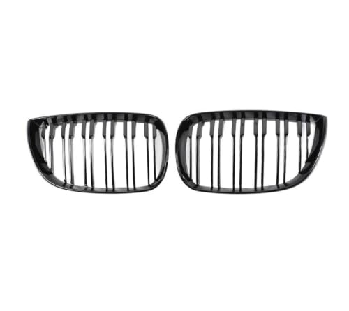 Rejilla delantera de acabado premium negro brillante y doble listón para Serie 1 E81 E82 E87 E88