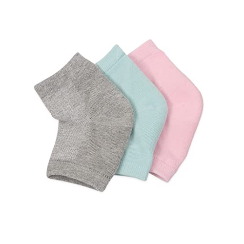 WOFASHPURET 3pcs Moisturizing Gel Heel Sleeves for Cracked Skin Open Toe Design Breathable Support Socks Light Green Pink and Grey for Women and Men