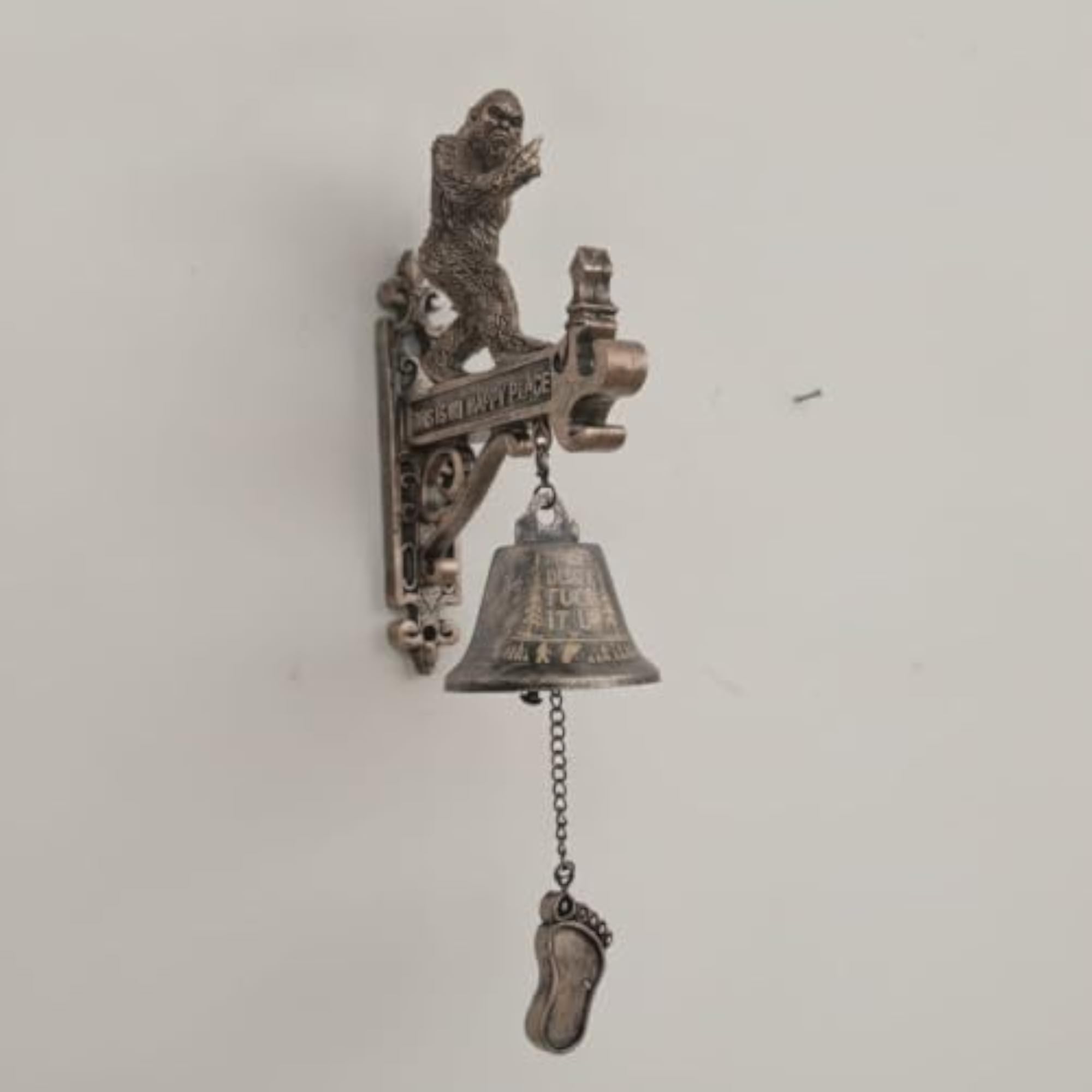 Rustic Bigfoot Wall Bell with Bracket