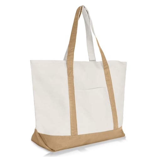 Image of 22 inch Heavy Duty Cotton Canvas Tote Bag (Zippered)