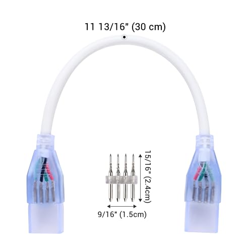 Image of Yescom 10 Sets of LED Strip Connectors 2 to 1 Wire Splice Connector 1ft Extension Cord Cable for BiLume RGBW AC110-120V LED Neon Rope Lights