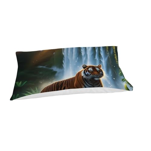 Housse de couette single tigre 135x200 parure animaux imprimé 3D - 7