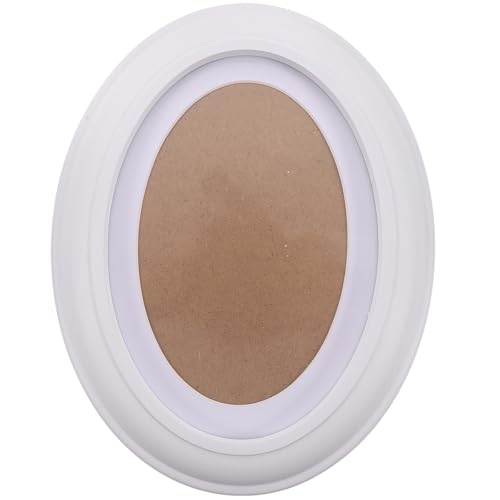 Kichvoe Cornice Ovale in Legno da 5x7 Pollici: Cornice Classica per Appendere Le Foto Alla Parete con Chiodo Senza Cuciture E Chiodo a S, Bianco