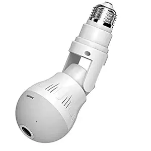 Sekuai Rotate 360 Degree Wide Angle Fisheye WiFi IP Hidden Camera Bulb 960P HD Indoor Spy Security Camera with Bulb Holder Day/Night Vision, Two Way Motion Detection, Intercommunication