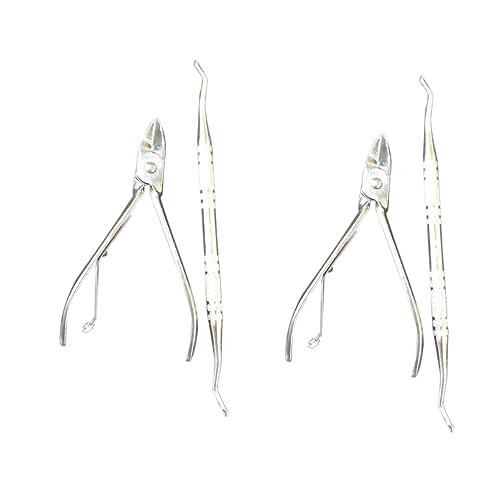 FOMIYES 2sets Nail Cuticle Trimmer Manicure Scissors Plier Steel Clippers Nail Clipper Dead Skin Removal Tool 2pcs*2