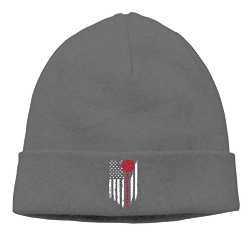 Lawenp Gorra de punto informal para gorra de esquí unisex con bandera de voleibol