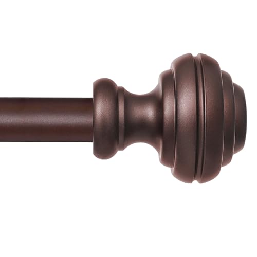 Tringle à rideaux réglable robuste et réglable de 1,9 cm avec embouts modernes, tringles de fenêtre pour chambre à coucher, salon, terrasse et cuisine...