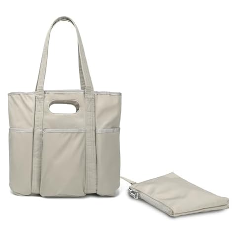 AOCINA The Tote Bag for Women Large Shoulder Bag Top Handle Handbags with Coin Purse for Work Beach Travel(True Khaki) Cover