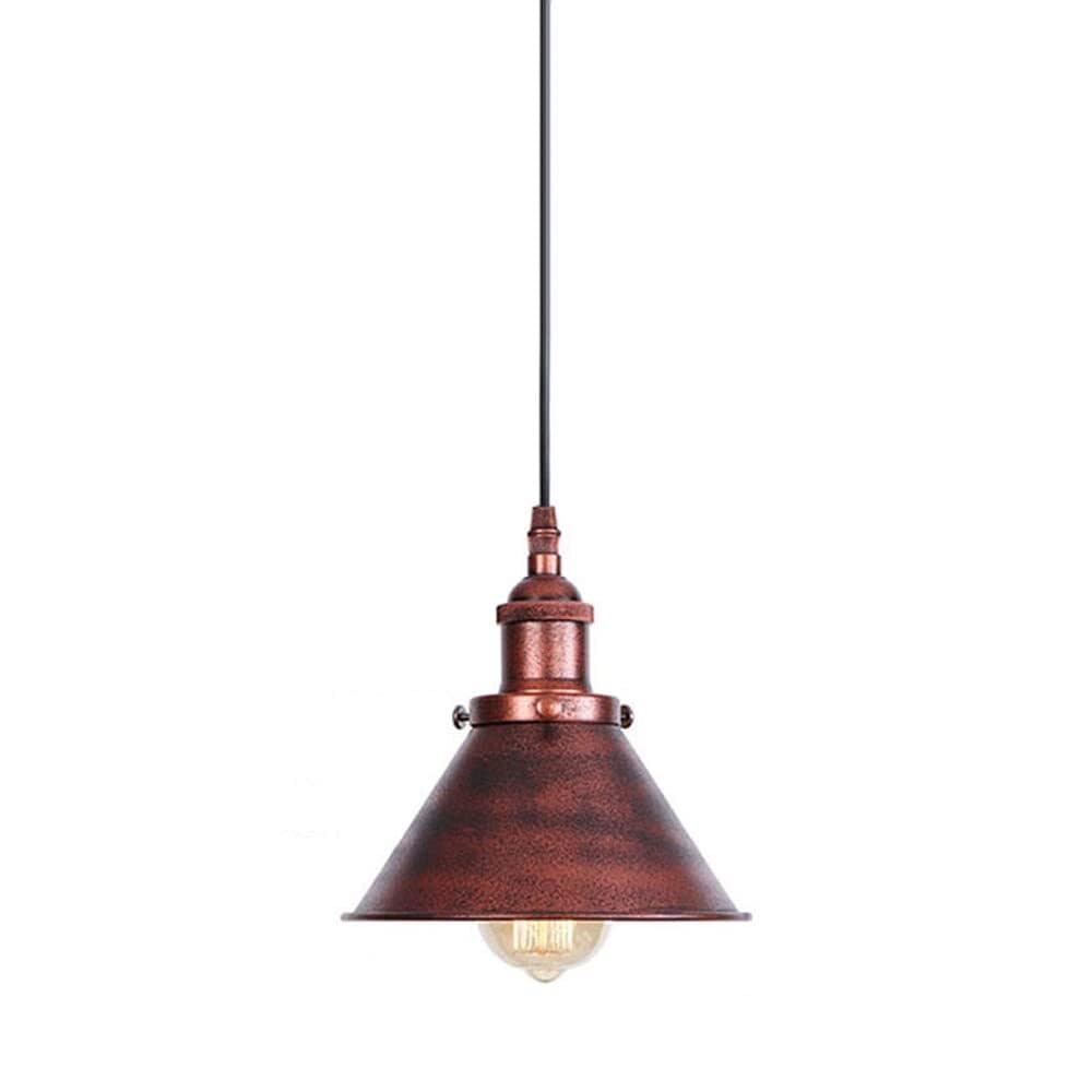 Lámpara colgante industrial retro E27 en acabado óxido para techo de dormitorio