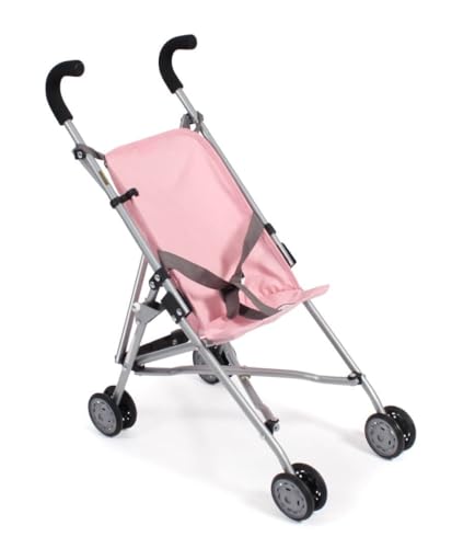 Passeggino per Bambole Roma Grigio Rosa