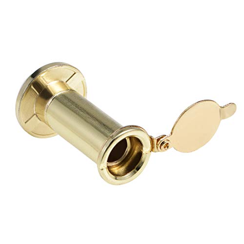 Uxcell Door View, Solid Brass 220-Degree Door Viewer With Cover For 1-3/8 To 2-1/4 Inch Thick Doors, Polished Gold Finish, 3 Pcs #TOP2