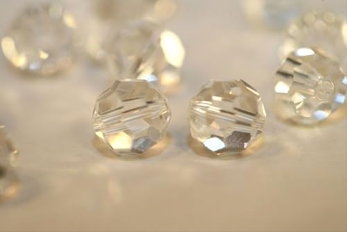 200pcs Adabele Austrian 4mm (0.16 Inch) Small Faceted Loose Round Crystal Beads Crystal Clear Compatible with 5000 Swarovski Crystals Preciosa SS2R-401