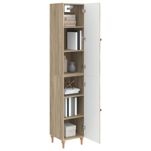 vidaXL Juego de armarios 2 pcs Roble Sonoma Madera de ingeniería, Sala, Juego de Muebles Rectangular para Interior y Exterior, Asientos Elegantes, relajación y Uso versátil