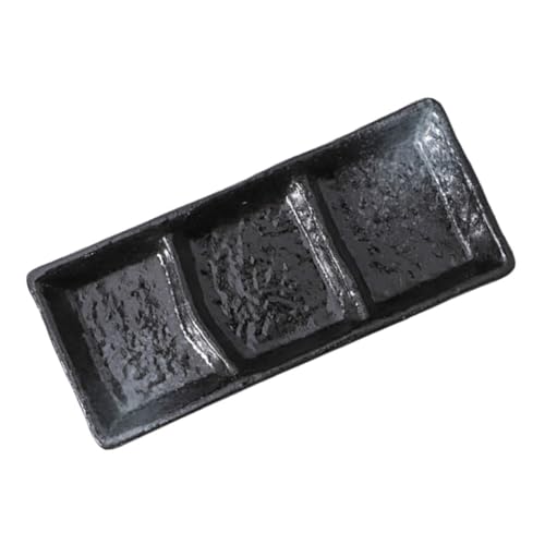 PRETYZOOM Plato de Cerámica para Salsa de Sushi Plato para Aperitivos con 3 Compartimentos Utensilios de Cocina Decorativos