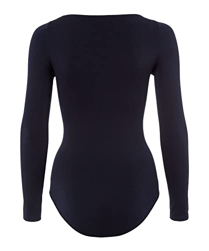 Body manches longues femme coton col rond FALKE respirant doux
