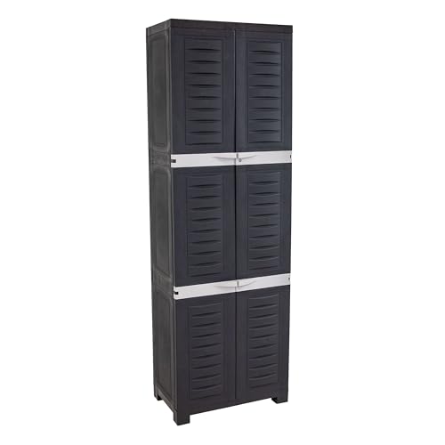 Image of Sunnydaze 72 inch Garage Storage Cabinet with Locking Doors & Shelves, Shadow