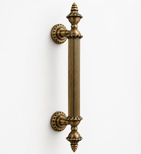 Image of GLOXY Premium Antique 30 inch Vintage Royal Taj Main Door Handle with 24 inch Hole-to-Hole Spacing - Decorative Push & Pull Aluminium Handle for Wooden & Glass Doors - Ideal for Homes, Villas & Restaurants