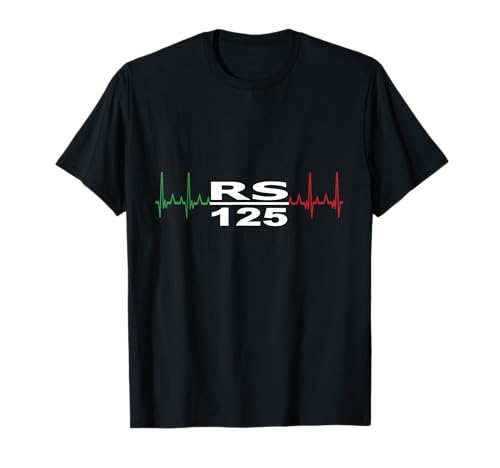 RS 125 Motorrad Racing Italien Fahne Herzschlag T-Shirt