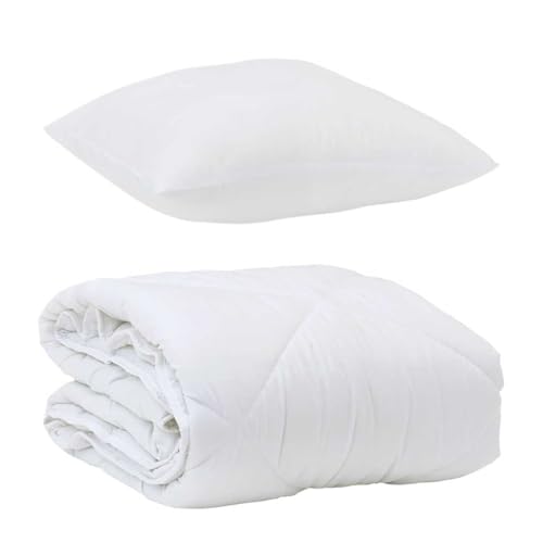 Linge de lit de qualité en microfibre douce et résistante, ensemble 2 pièces blanc