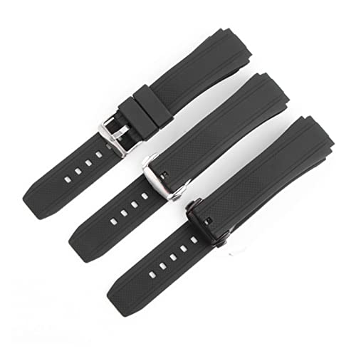 Correa de goma de silicona compatible con Edifice Watchbands pulsera de acero de 25 mm para hombre 3