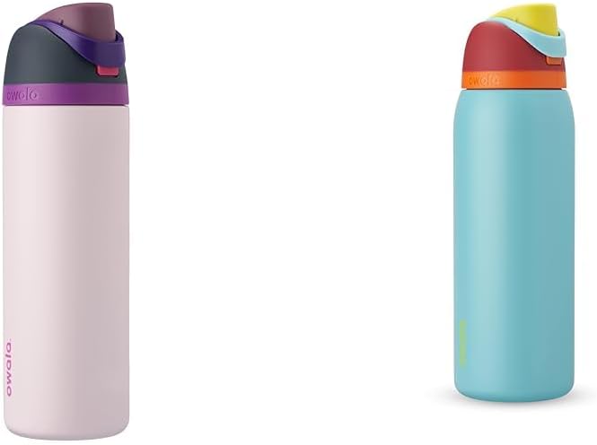 Owala FreeSip Insulated Stainless Steel Water Bottle Bundle with Straw, BPA-Free, 40oz, 2 Pack
