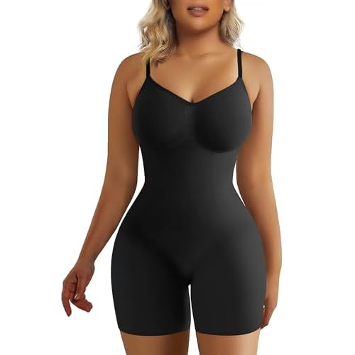 SHAPERX Shapewear for Women Tummy Control Bodysuit Mid Thigh Butt Lifter Body Shaper Shorts