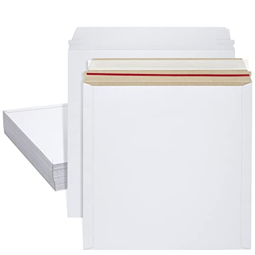 Enveloppes rigides carton blanc 31,8x31,8 cm pochette photo sans pli