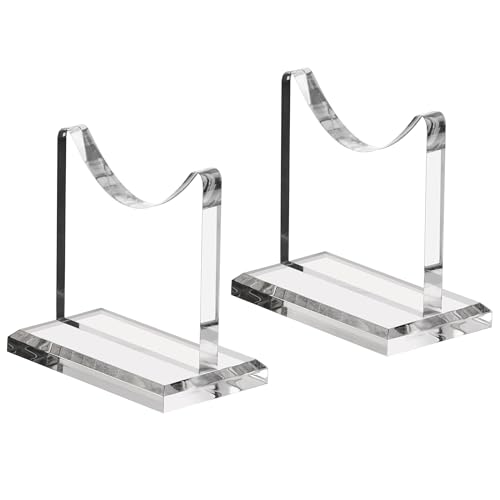 SANRUI Sword Stand Display 8mm Thick Acrylic Katana Stand Clear Lightsaber Display Stand for Tabletop Horizontal Samurai Sword Holder Rack for Scabbard Dagger Wand No Drilling Required 2 Pack