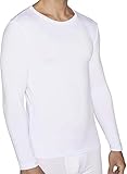 ESTILO DEL CUELLO: REDONDO DESING: Pack 2 Camisetas térmicas Hombre Manga Larga Cuello Redondo 100% algodón (Blanco, XL)