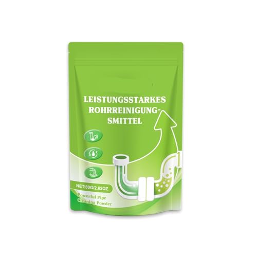 Polvo para limpieza de tuberías para uso doméstico, reduce olores, fácil de usar, mantenimiento diario de desagües (2 unidades) miniatura 1