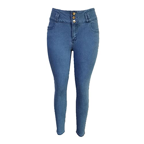 Butt Lifting Jeans for Women 3 Buttons High Waist Slimming Skinny Jean Classic Stretch Slim Fit Denim Pants