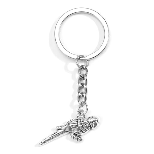 Gallkeat Porte-clés oiseau - Pendentif perroquet argenté en métal - Porte-clés de voiture - Breloques de sac - Idée cadeau, argenté, S