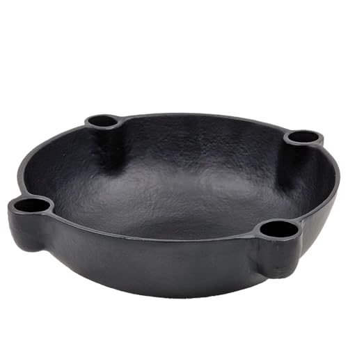 Bowl Dekoschale mit Kerzenhalter aus Aluguss Schwarz lackiert 24x7cm -...