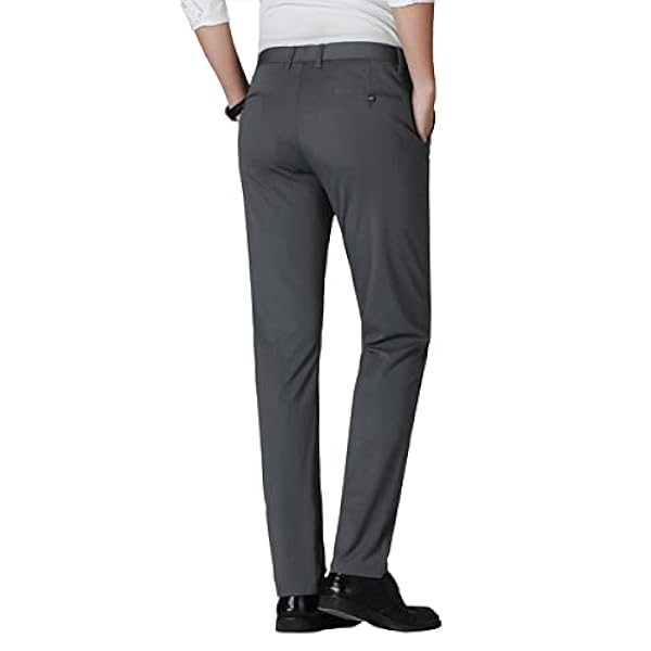 AeoTeokey Herrklänning byxa fritid stretch plisserad framsida kostymbyxor smal passform klassisk passform