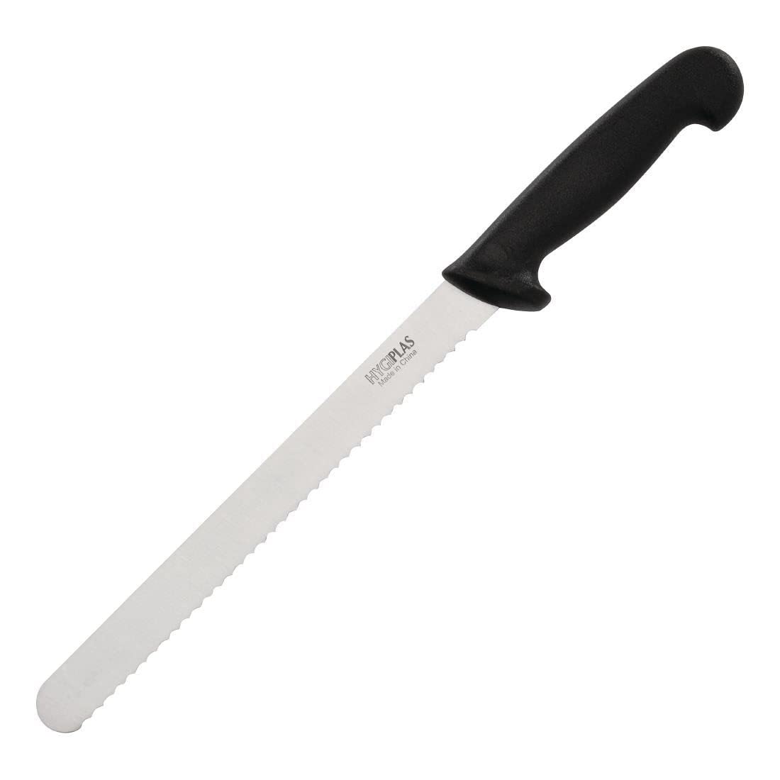Serrated Slicer 10" Blade. Black Nylon Handle.