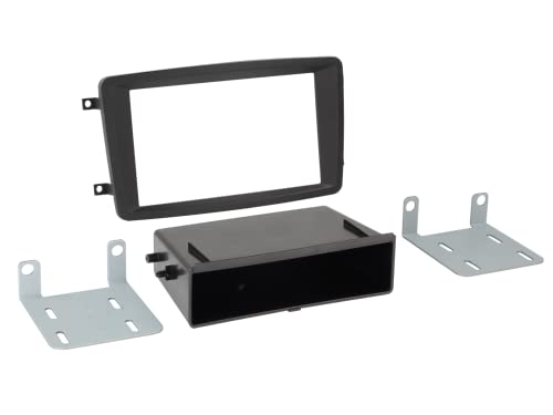 Kit facade autoradio 2DIN adaptateur double DIN Mercedes C CLK avec vide poche noir