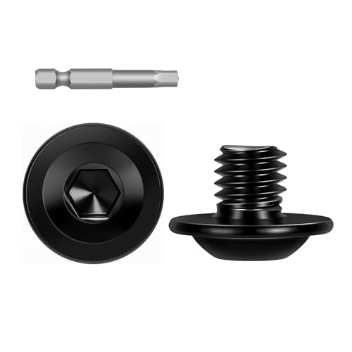 Image of M6-1.0 x 6mm 25 PCS Flanged Button Head Socket Cap Bolts Screws, Stainless Steel 304, Allen Socket Drive, Screwdriver Bit Included, Black Finish, Fully Machine Thread