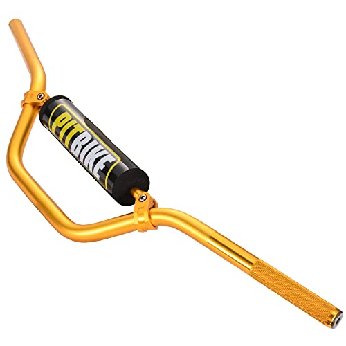 Image of RUTU Universal 7 /8 inch 22mm Dirt Bike Handlebars with Chest Protector Pad for CRF YZF KXF KLX RMZ DRZ Pit Bike Motocross ATV Quad - Gold - Reducing Craft, High strength
