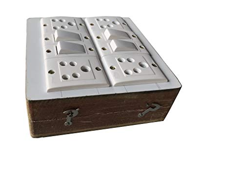 Image of Electric Extension Wooden Board (1 Meter 3Core Wire) (4 Socket 4 Switch-6x8x1.5)