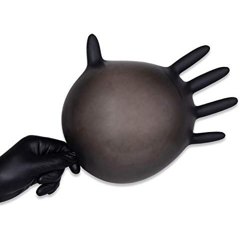 Einweghandschuhe NitrilHandschuhe Sterile Handschuhe Puderfreie Einmalhandschuhe Latexfrei Hypoallergen Schutzhandschuhe 5 Mil 100 Stück Box Professionelle Schutzhandschuhe Schwarze Kochhandschuhe M Cover