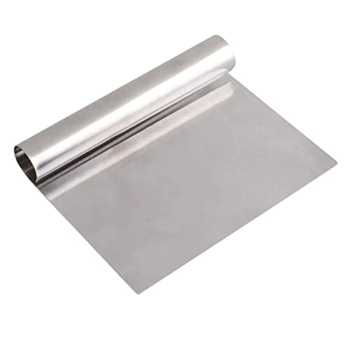 TIENDA EURASIA® Recoge Verduras, Espatula Multiusos en Acero Inoxidable, 14,8 x 12 cm, Herramienta Multiusos de Cocina, Rasca, Corta Masas, Recoge