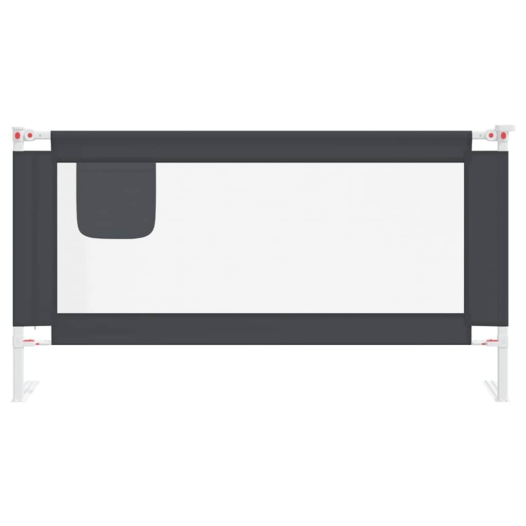 vidaXL Barandilla de Seguridad Cama de Niño Protección Cuna Bebé Guardería Dormitorio Habitación Protector Riel Barrera Gris Oscuro Tela 160x25 cm