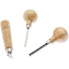 SE Stone Setting Prong and Bezel Set, Set of 3 Jewelry Stone Setting Tools, Jewelry Stone Prong Pusher, Durable Tips, Ergonomic Wooden Handles