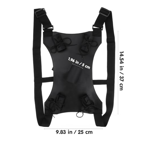 Arnés de hombro Ninja Back bolsa de cuero doble espada cosplay 6