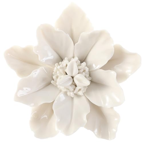ALYCASO Ceramic Flower Wall Decor 3D Art Handmade Flower Sculpture