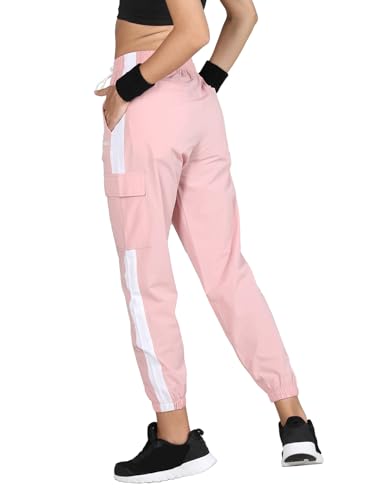 Image of CHKOKKO Women High Rise Sports Gym Track Pant Running Lower with Cargo Pocket